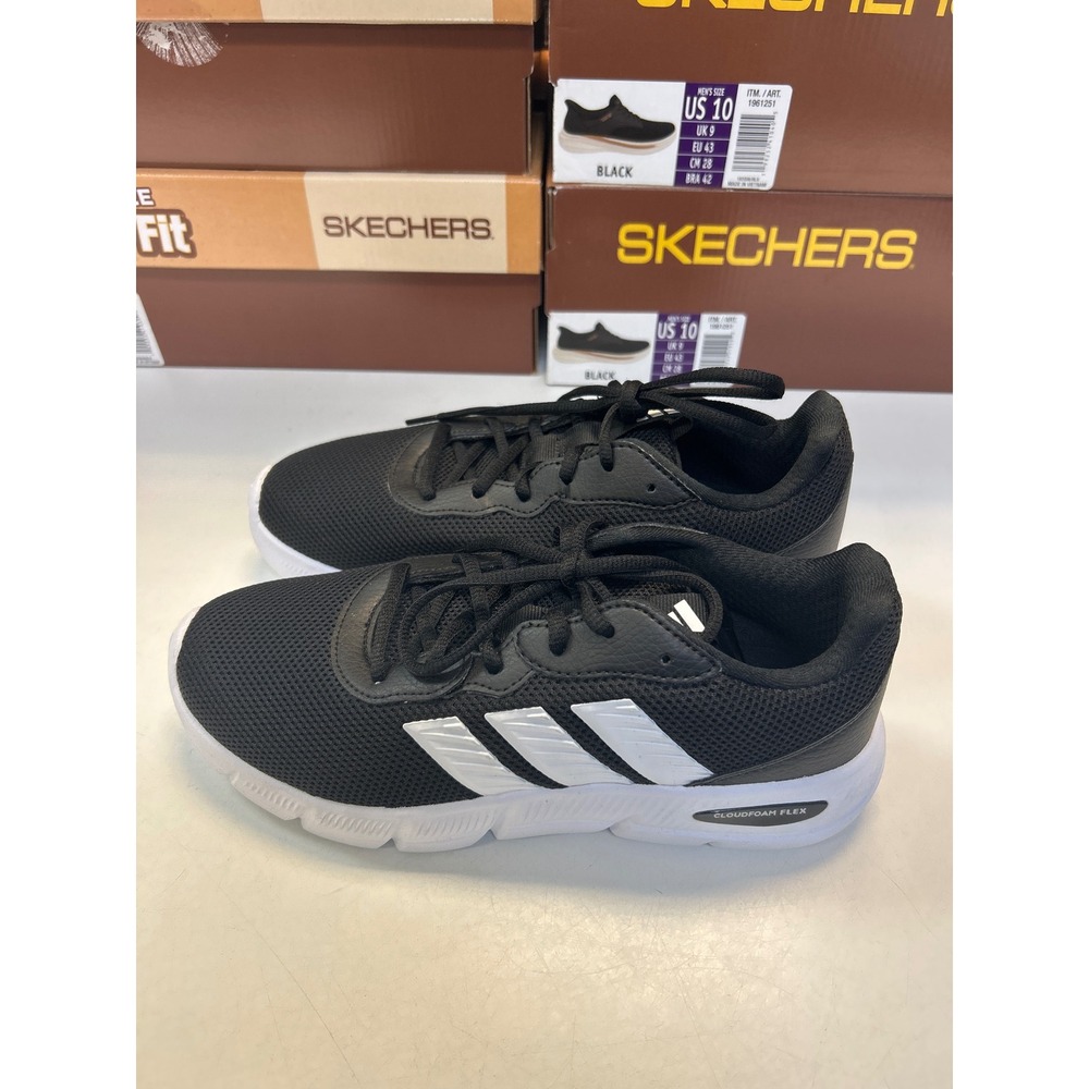 Adidas Running Shoes Women Size 8 Black Cloudfoam Flex Wide Fit Sneakers 0628